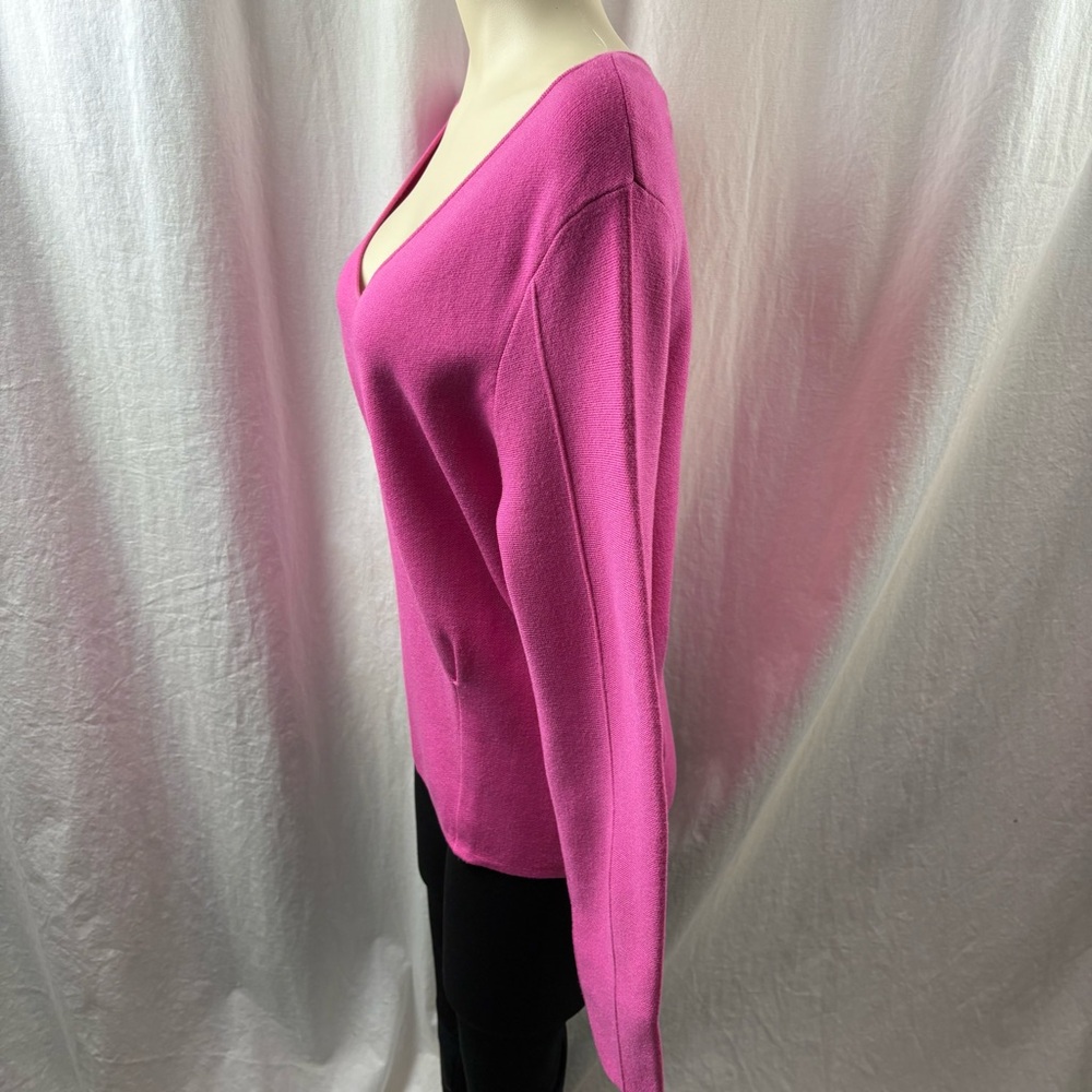 Anthropologie Maeve Womens Lupita V Neck Sweater Knit Top in Pink L - Picture 5 of 12